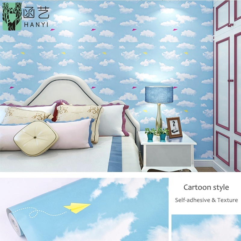 Cartoon wall paper rolls for nursery baby children room kids wallpaper