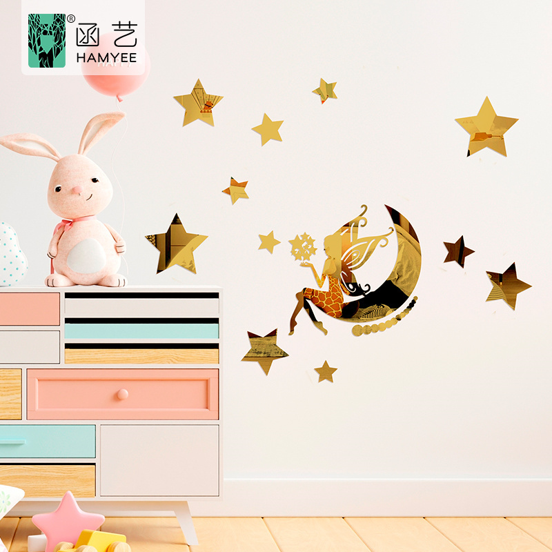 customize acrylic mirror setting reflective mirror design self adhesive mirror 3d butterfly wall stickers