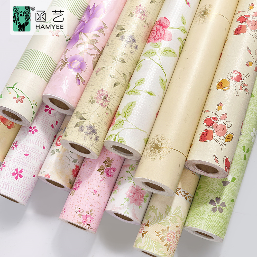 Manufacturer self adhesive floral wall paper wallpaper home decoration for baby girl