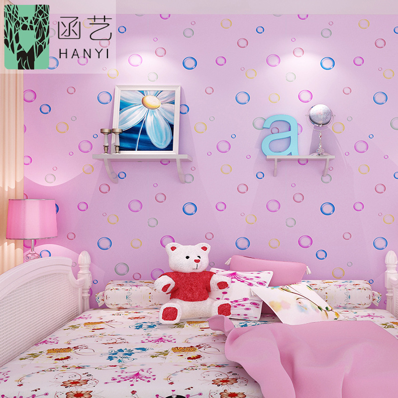 Pink Self Adhesive Decorative Wall Girls Room Wallpapers Peel Stick Tile