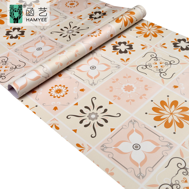 customize DIY wallpaper home decor pvc flooring sticker vinyl flooring self adhesive