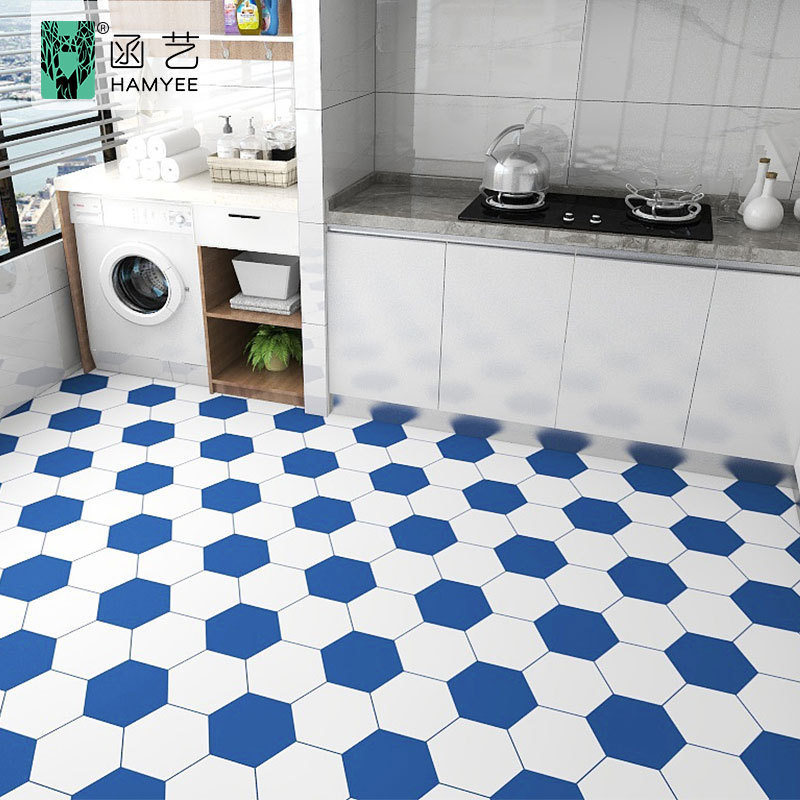 wall paper floor sticker flank tiles plastic pvc floor covering for room