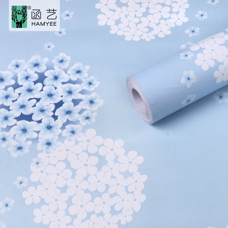 Waterproof floral self adhesive wall covering beautiful blue floral wallpaper walls