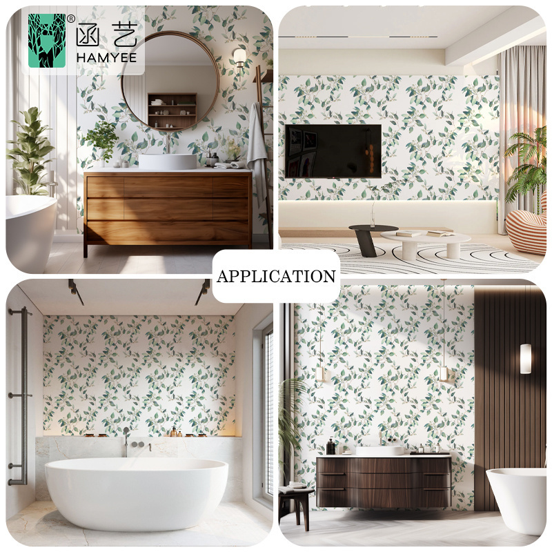 Peel stick wallpapers vinyl floral water proof wall papers for bedroom