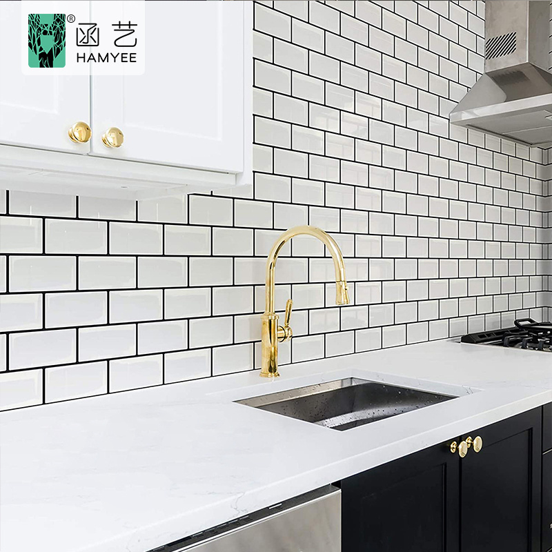 3d sticker mosaic kitchen wall tiles backsplash mosaic pvc wall tile self adhesive wallpaper