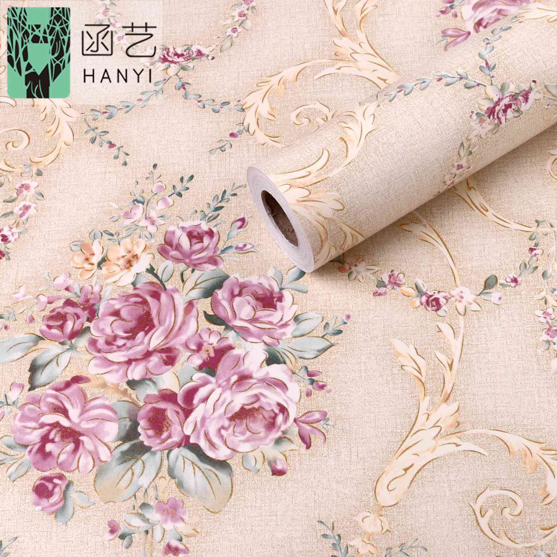 Self Adhesive Removable Wall Paper Wallpaper Flower Papier Paint Mural 3D