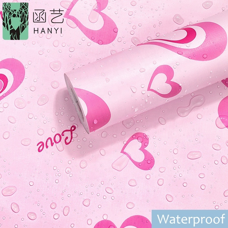 Romantic Candy Colour Princess Breathable Home Decor Self Stick Living Room Bedroom Cozy Wallpaper