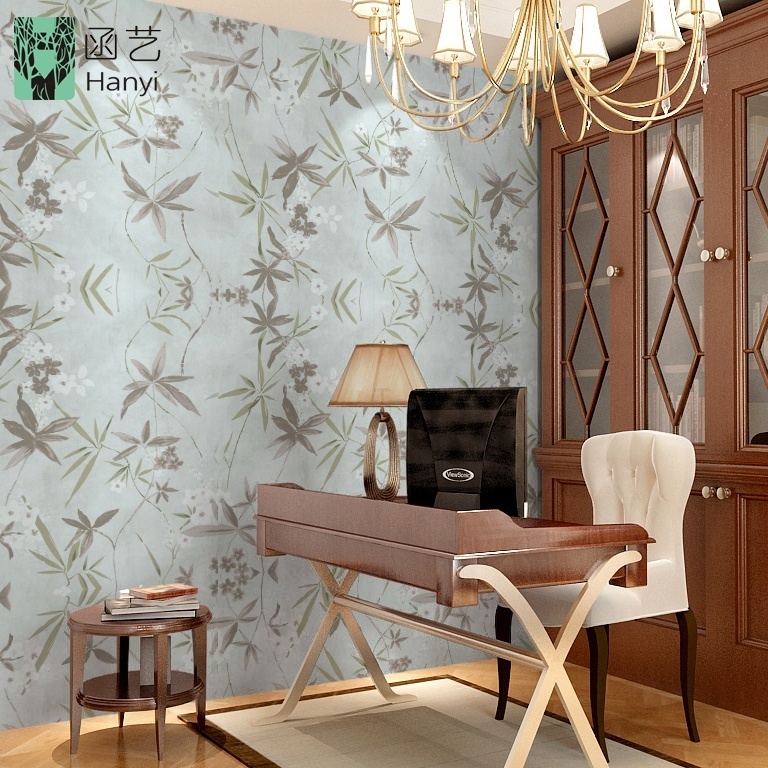 Bamboo leaf pattern classic wallpaper designs for home decor, chinoiserie wallpaper