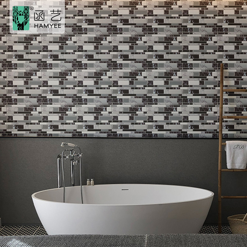 sticker mosaic peel and stick wall tile 300*300mm oil-proof backsplash waterproof wallpapers self adhesive vinyl wall tiles