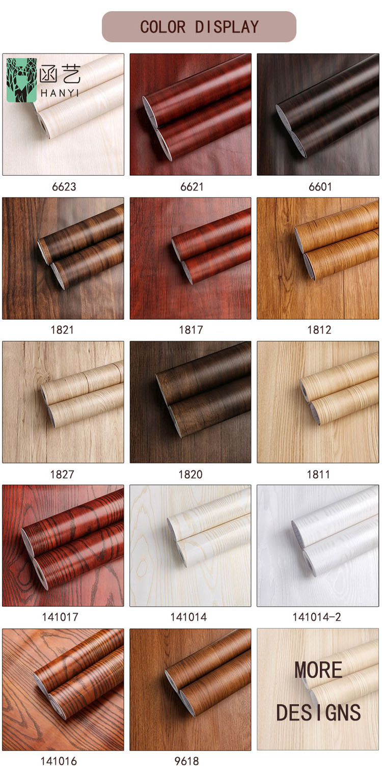 Nature 3d wood grain wallpaper pvc decorative film self adhesive lows contact paper  for furniture