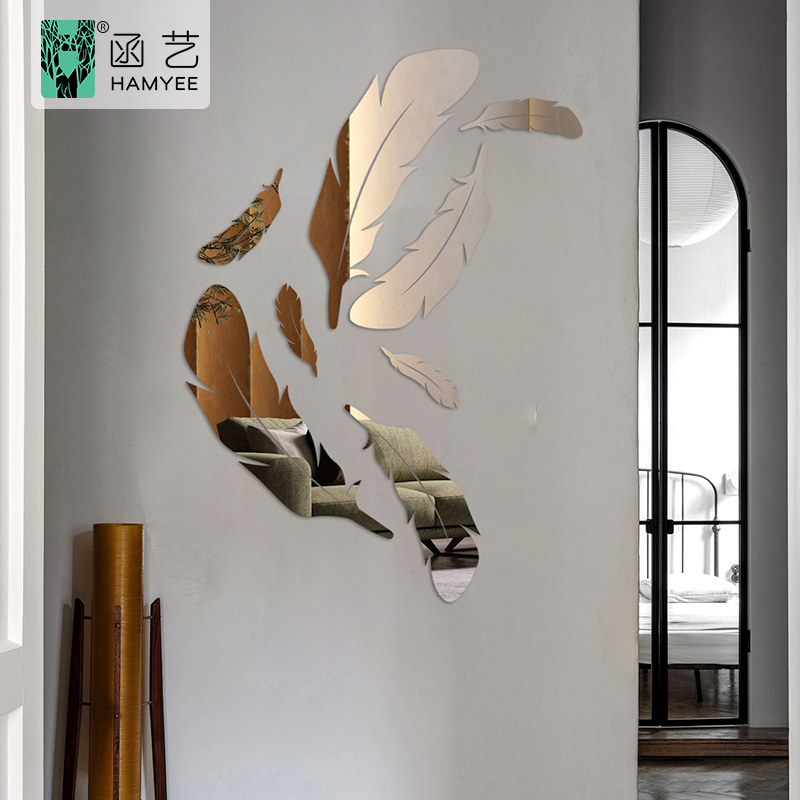 customize acrylic mirror setting reflective mirror design self adhesive mirror 3d butterfly wall stickers