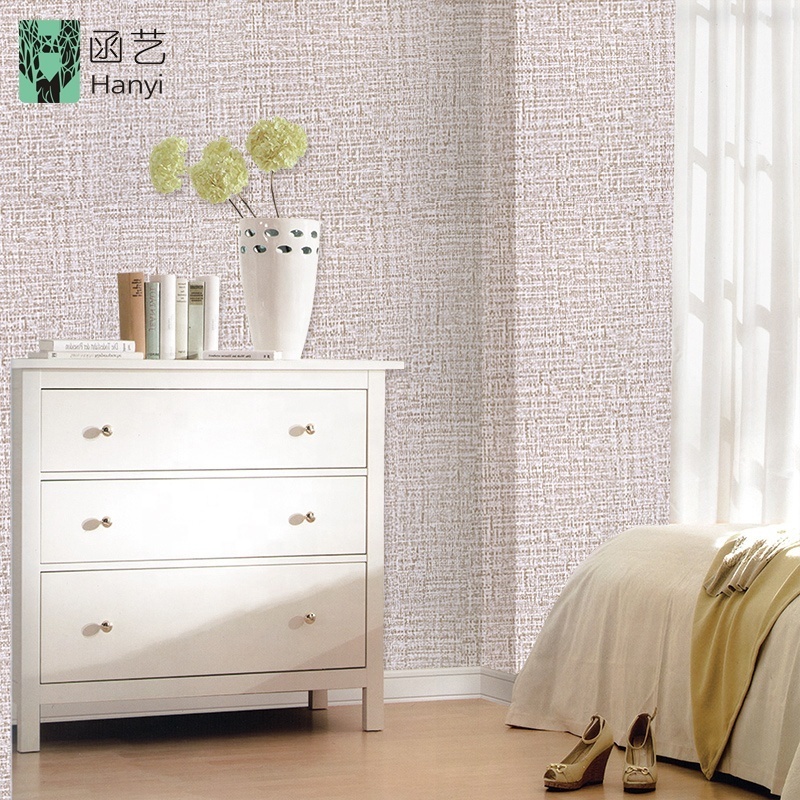 Graceful linen pattern 3d wallpaper for home decoration deep embossed bedroom wallpaper