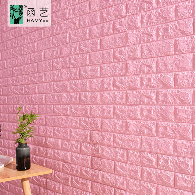 70x77cm xpe foam wallpaper tiles sticker pink wallpaper 3d foam large for home decoration