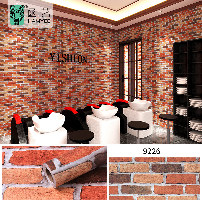 Modern 3d brick wallpaper self adhesive waterproof grey brick sticky back wallpaper