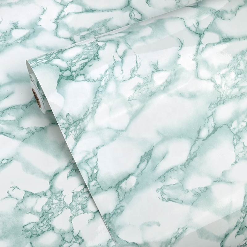 Peel and stick adhesive wall paper 3d pink kitchen counter top green marble wallpaper