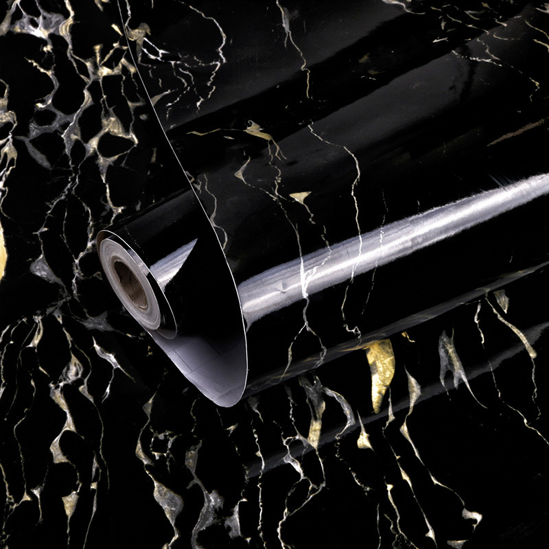 black self adhesive Wall Paper Dark Peel and Stick kitchen counter top marble wallpaper Contact Paper for Cabinets