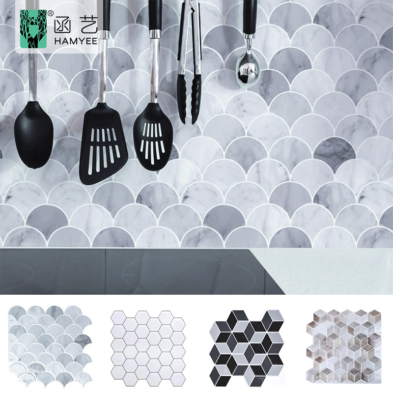 Peel and stick backsplash wall tile mosaic sticker 3d wallpaper for kitchen