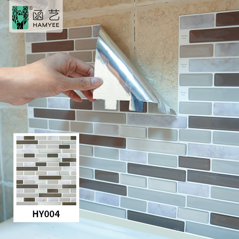 Tile mosaic wall sticker for kitchen tile adhesive peel and stick fireproof wallpaper for kitchen and bathroom