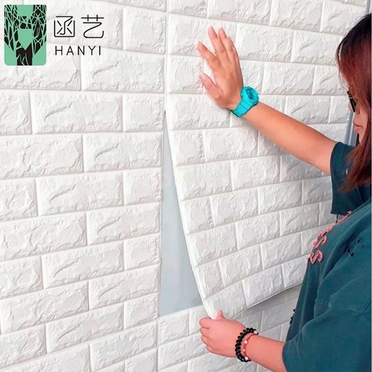 Adhesive 3d brick pe foam sheet wallpaper 3d wall sticker home decoration