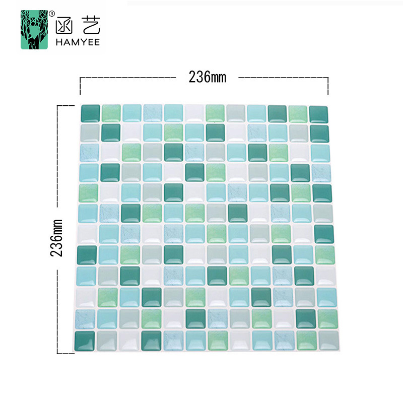 Green bathroom stickers wall tiles waterproof peel and stick wallpaper for kitchen and bathroom