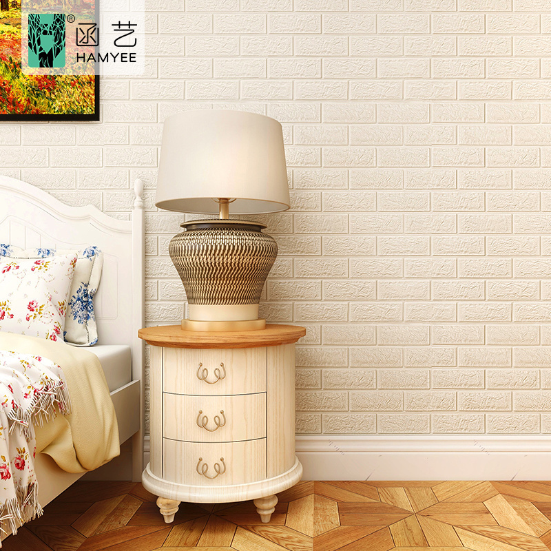 Adhesive 3d brick pe foam sheet wallpaper 3d wall sticker home decoration