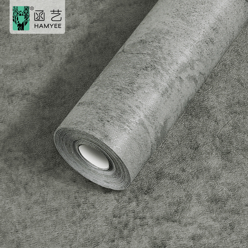 Gray concrete contact paper matte thick textured wallpaper pvc self adhesive peel and stick wall paper