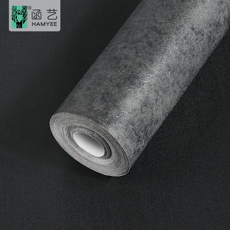 Gray concrete contact paper matte thick textured wallpaper pvc self adhesive peel and stick wall paper