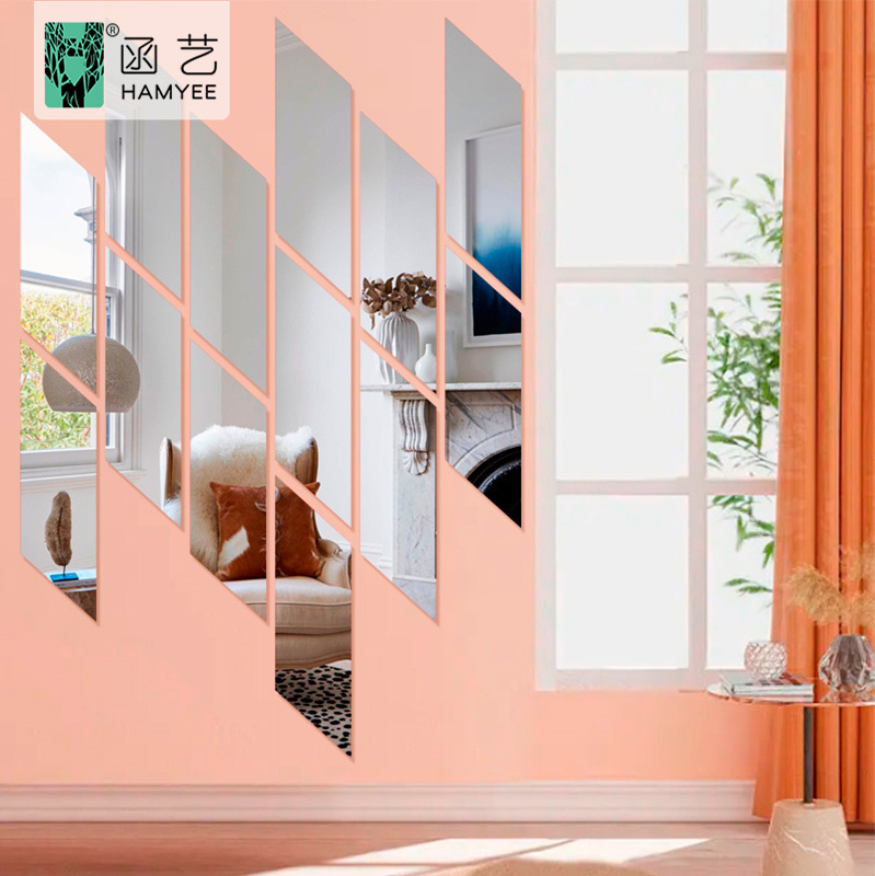 adhesive wallpaper mirrors mural wall 3d sticker wallpaper door wall mirror sticker