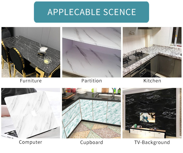 black self adhesive Wall Paper Dark Peel and Stick kitchen counter top marble wallpaper Contact Paper for Cabinets