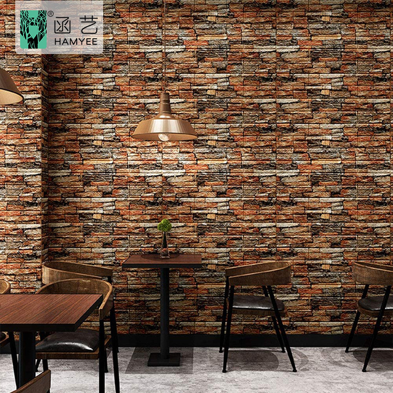 fire proof pe foam looking panel pared wall decor brick pvc ceiling 3d wallpaper panel