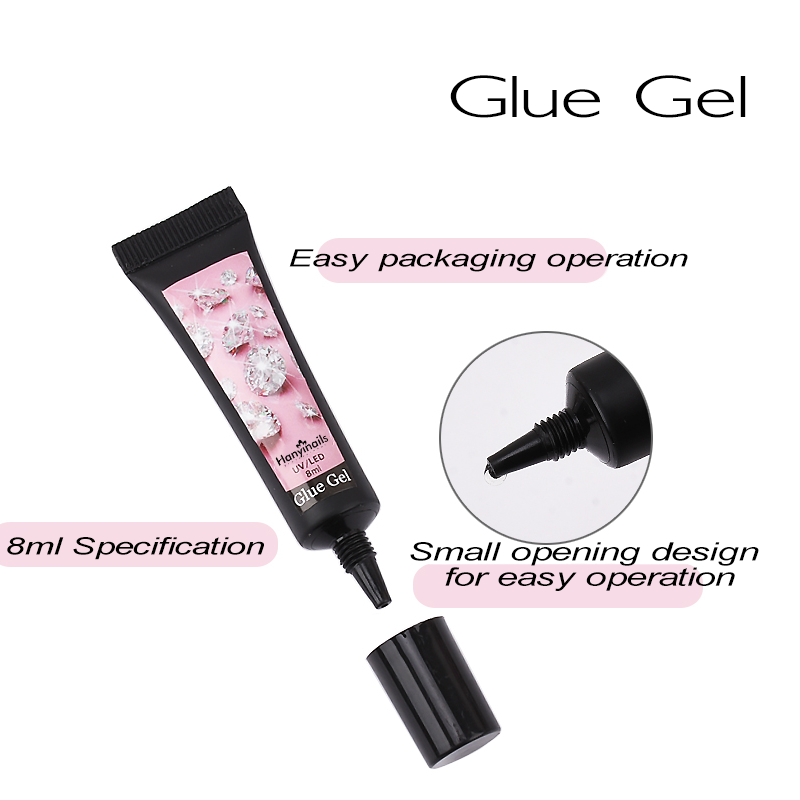 Hanyinails Diamond crystal Gel rhinestone gel glue in sharp spout tube sticker gem-on gel for nail art