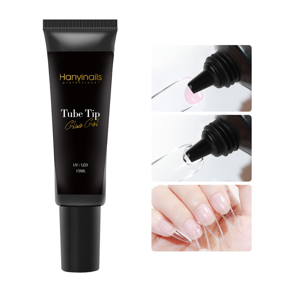 Hanyinails Nail glue stick false solid tip gel nails salon uv sticky gel nail tips glue press on gel