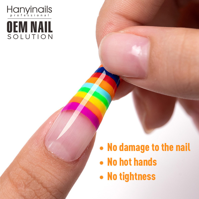 Hanyinails Private Label color 3D Functional Gel press on gel glue Solid Nail Tip Glue Gel