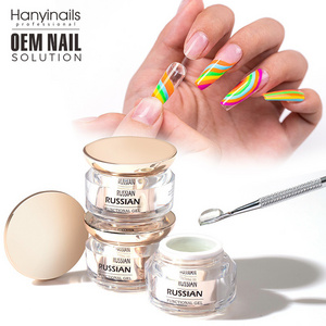 Hanyinails Private Label color 3D Functional Gel press on gel glue Solid Nail Tip Glue Gel