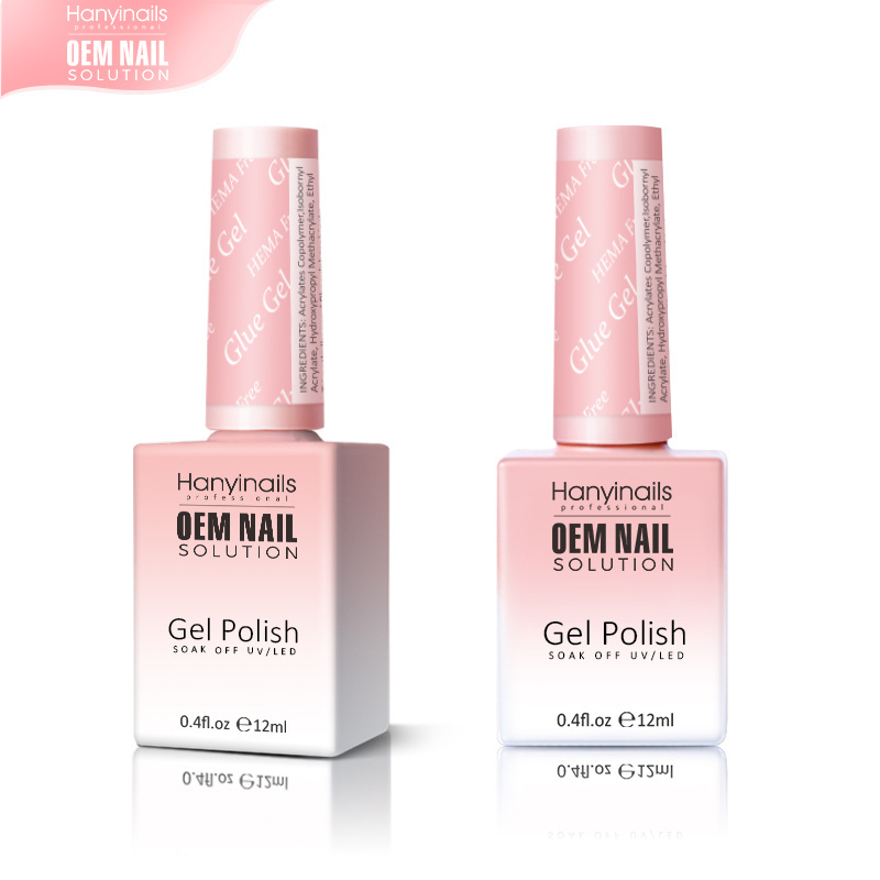 HANYINAILS Good Quality Press On Tip Glue Gel Private Label Nail Glue Long Lasting Gel Glue for Press On Nail Solid Builder