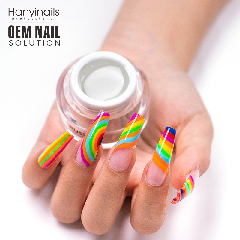 Hanyinails Nice Color 3D Functional Gel Nail Polish Gel Glue For Press On Nail