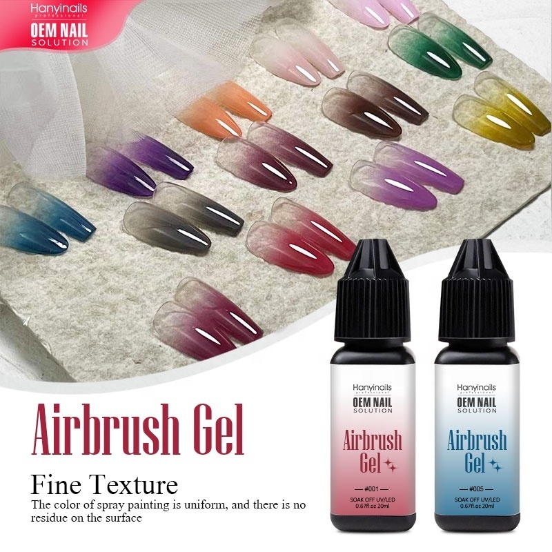 OEM private label High Pigment Ombre Spray UV Gel Airbrush Gel Nail Polish Set Vegan HEMA Free Nails Gel color for nail art