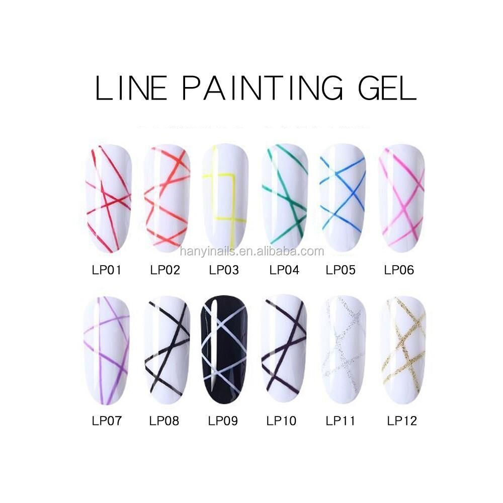 Hanyinails UV Gel OEM Quick Dry Kit Wholesale High Thick Pigment 24 Summer Hot Neon Colors Set Painting Liner Gel Nail Art