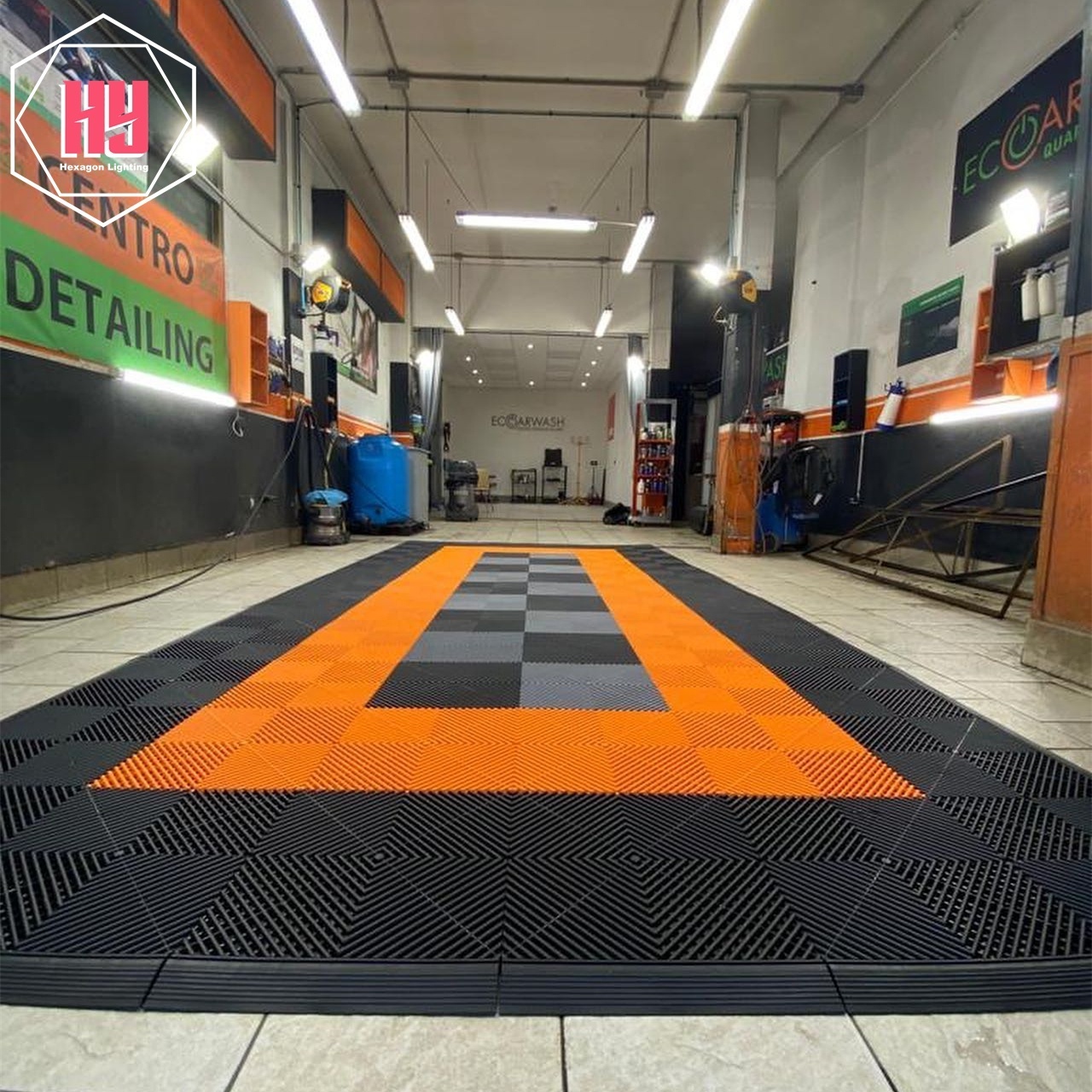 Factory Direct Sale Interlocking Garage Floor Car wash Grating Mats Anti Slip Removable Car Detailing Tiles