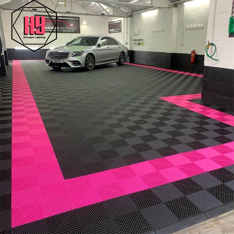 400*400*18mm anti slip pp interlocking garage floor tiles/removable plastic interlocking floor mats for car wash