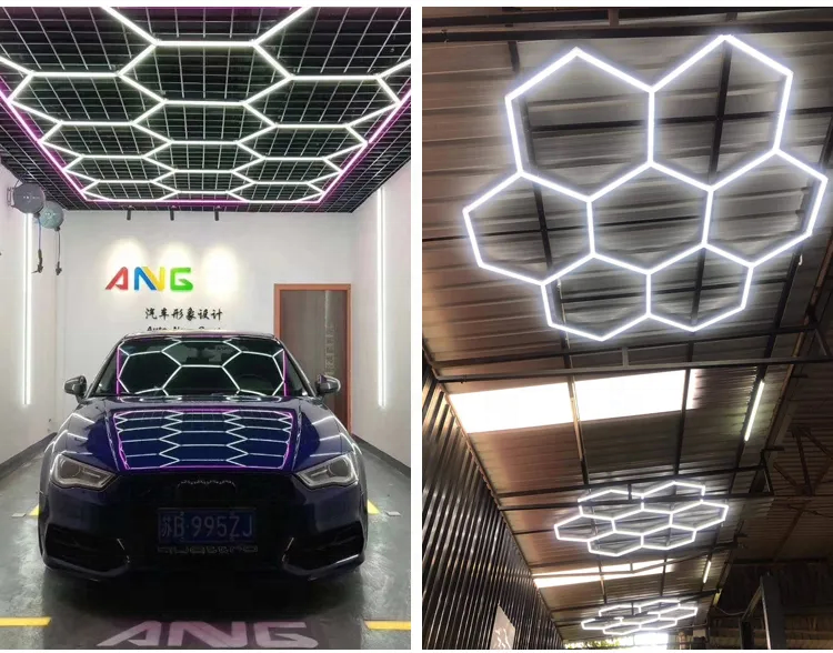 Customized Honeycomb Car Hexagonal Led Light For Commercial Auto Show LED Garage Work Light