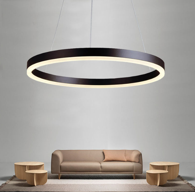 100cm 200cm 300cm Office Restaurant Lighting Dali Dimming Aluminum Housing Circle Ring Led Pendant Linear Light