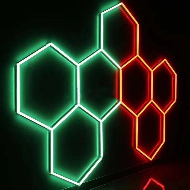 High Lightness LED garage lamp Inspection hexagon panel hex led ceiling wall detailing studio RGB hexagon led light