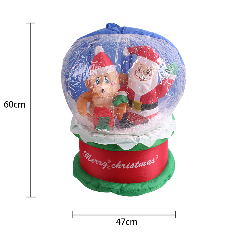 60cm Inflatable Christmas Snowballs Custom Decorated Courtyard Inflatable Snowballs