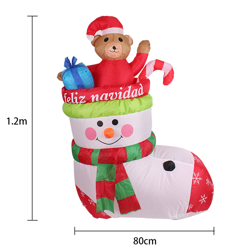 Best Selling 1.2m Outdoor Inflatable Santa Christmas Inflatable Snowman Socks