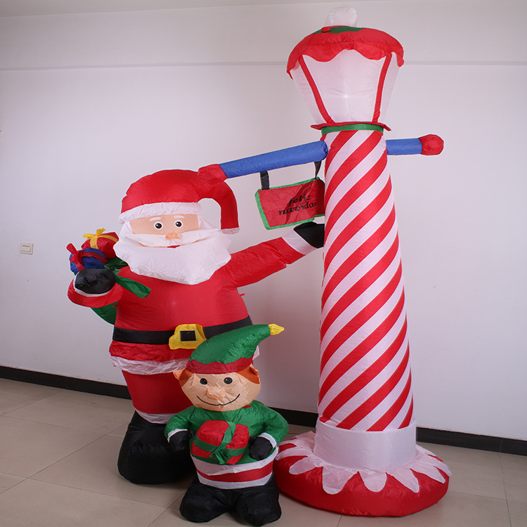 2.7m Outdoor Inflatable Christmas Inflatable Santa Elves Decorative Inflatable  Lighthouse