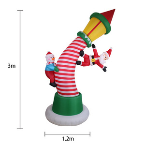 2.4m Cheap Christmas Snowman Santa Inflatable  For Decoration Inflatable Lighthouse Archway For Christmas