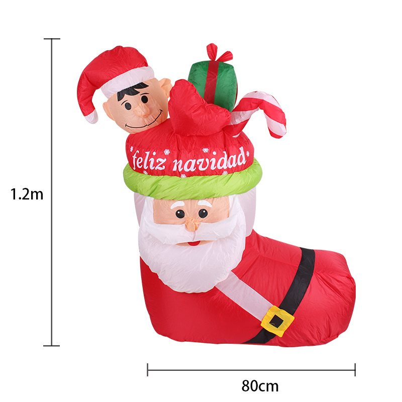 Best Selling 1.2m Outdoor Inflatable Santa Christmas Inflatable Snowman Socks