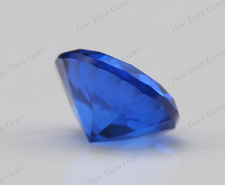 Factory price synthetic loose round cut 113# industrial lab created loose blue sapphire synthetic spinel