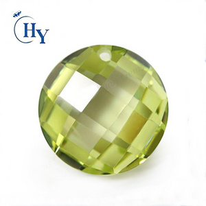 Apple green Color checkerboard cut flatback cubic zirconia flat cut stones for jewelry